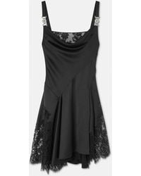 Versace - Mini Robe En Satin À Finitions En Dentelle - Lyst