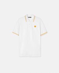 Versace - Embroidered Cotton Piqué Polo - Lyst