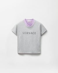 Versace - T-Shirt En Jersey De Coton Stretch À Imprimé - Lyst