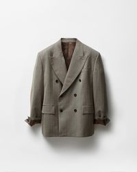 Versace - Pinstripe Wool Boxy Blazer - Lyst
