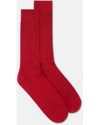 Versace - Embroidered Ribbed Cotton Socks - Lyst