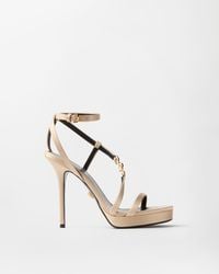 Versace - Medusa '95 Embellished Satin Sandals 115 Mm - Lyst