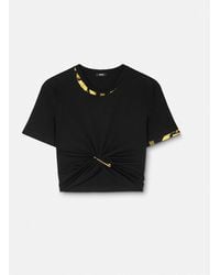 Versace - Barocco Safety Pin Crop T-Shirt - Lyst