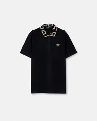 Versace - Greca Short-sleeved Polo Shirt - Lyst