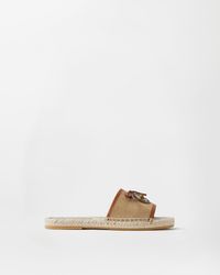 Versace - Lola Suede Flat Sandals - Lyst