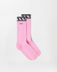 Versace - Embroidered Cotton Ribbed Socks - Lyst