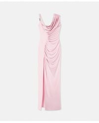 Versace - Drapiertes Kleid Aus Fließendem Viskosejersey - Lyst
