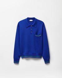 Versace - Jacquard Wool Knit Polo Sweater - Lyst