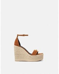 Versace - Medusa '95 Suede Wedge Sandals 120 Mm - Lyst