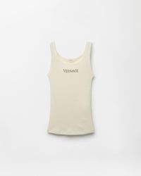 Versace - Embroidered Wool Ribbed Tank Top - Lyst