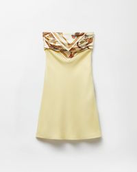 Versace - Silk Crêpe Marocaine Strapless Mini Dress - Lyst
