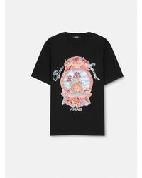 Versace - T-Shirt Con Ricamo Dive - Lyst