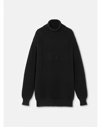 Versace - Logo Knit Long Turtleneck Sweater - Lyst