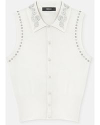 Versace - Embellished Cashmere-Blend Knit Vest - Lyst