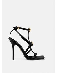 Versace - Gianni Ribbon Satin Cage Sandals 110 Mm - Lyst