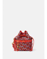 Versace La Greca Signature Mini Bucket Bag - Red