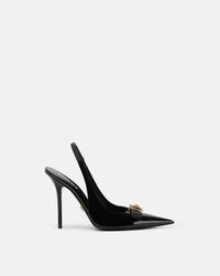Versace - Gianni Ribbon Patent Slingbacks 110 Mm - Lyst