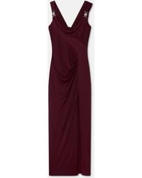 Versace - Robe Drapée En Jersey Viscose - Lyst