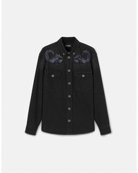 Versace - Embroidered Barocco Denim Overshirt - Lyst