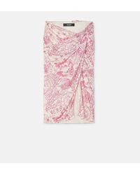 Versace - Underwater Barocco Draped Skirt - Lyst