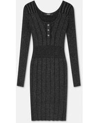 Versace - Lurex-Blend Ribbed Knit Midi Dress - Lyst