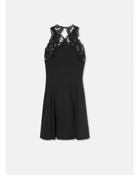 Versace - Barocco Lace Halterneck Mini Dress - Lyst
