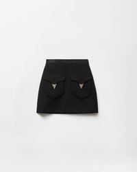 Versace - Falda Corta De Lana - Lyst