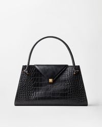 Versace - Severine Croc-Effect Leather Large Shoulder Bag - Lyst
