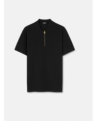 Versace - Polo Con Zip Medusa - Lyst