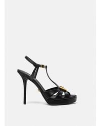 Versace - V Ledersandalen 115 Mm - Lyst
