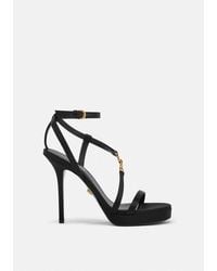 Versace - Medusa '95 Embellished Satin Sandals 115 Mm - Lyst