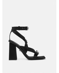 Versace - Gianni Ribbon Satin Cage Sandals 105 Mm - Lyst