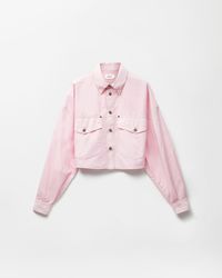 Versace - Cotton-Poplin Crop Shirt - Lyst