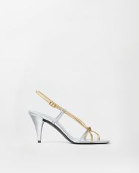 Versace - Valentina Metallic Sandals 80 Mm - Lyst