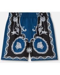 Versace - Printed Silk Twill Slim Shorts - Lyst
