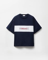 Versace - Intarsia Cotton-Jersey Regular T-Shirt - Lyst