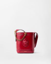 Versace - Pivot Mini Leather Bucket Bag - Lyst