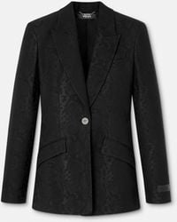 Versace - Python-Jacquard Wool-Blend Blazer - Lyst