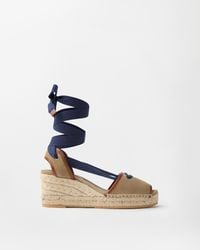 Versace - Lola Suede Wedge Sandals 65 Mm - Lyst