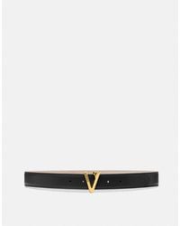 Versace - V Ledergürtel 3 Cm - Lyst