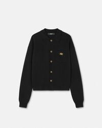 Versace - Cashmere-Cotton Knit Polo Cardigan - Lyst