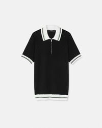 Versace - Contrasto Jacquard Knit Polo Shirt - Lyst