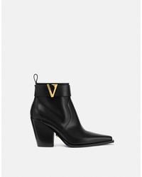 Versace - V Lederstiefeletten 85 Mm - Lyst
