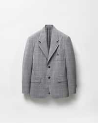 Versace - Prince Of Wales Wool Blazer - Lyst