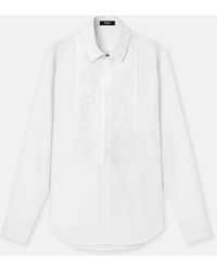 Versace - Besticktes Abendhemd Aus Baumwollpopeline - Lyst