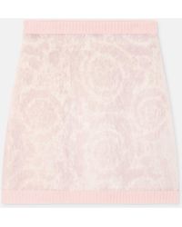 Versace - Jacquard Mohair Knit Mini Skirt - Lyst