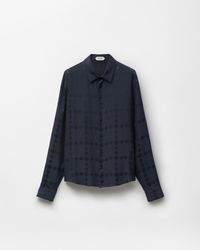 Versace - Jacquard Silk Crêpe Satin Silk Shirt - Lyst