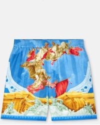 Versace - Printed Silk Twill Regular Shorts - Lyst