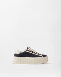 Versace - Greca Jacquard Canvas Platform Sneakers - Lyst