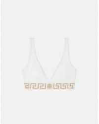 Versace - Bralette Triangular De Punto De Algodón - Lyst